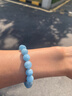 中國黃金（CHINA GOLD）海藍寶手串冰透藍月光石水晶手鏈生日禮物女款七夕禮物 約10mm 曬單實(shí)拍圖