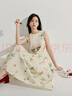 茵曼植物碎花女裝無(wú)袖連衣裙浪漫度假風(fēng)寬松2026夏季新品花苞長(cháng)裙子 杏色 XL 曬單實(shí)拍圖