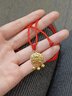 中國黃金（CHINA GOLD）黃金福字平安鎖吊墜足金鈴鐺長(cháng)命鎖包金鎖掛墜送女友老婆新年禮物 足金鎖包吊墜約0.7g【紅繩】 曬單實(shí)拍圖