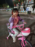 永久兒童自行車(chē)高碳鋼車(chē)架帶輔助輪2-6-10歲女童單車(chē)女孩公主款腳踏車(chē) 【黑胎】公主粉+后座款 16寸【適合身高105-125cm】 曬單實(shí)拍圖