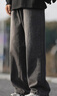 Homlean美式水洗牛仔褲男春夏高街痞帥寬松直筒闊腿長(cháng)褲子HS05黑灰XL 曬單實(shí)拍圖