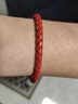周大福 男款 不銹鋼扣手繩/皮繩 紅色 20cm YB19 曬單實(shí)拍圖