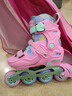 米高輪滑鞋S3兒童花樣溜冰鞋套裝高端平花四碼調節直排初學(xué)花式旱冰鞋 S3S粉升級款(MK9頭盔+KP1護具+包） S (29-32) 曬單實(shí)拍圖