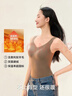 松山棉店商場(chǎng)同款磨絨V領(lǐng)bra-in背心一體式女內搭保暖上衣淺棕L 曬單實(shí)拍圖