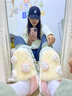 可愛(ài)包跟棉拖鞋女冬季室內月子鞋家居防滑厚底保暖情侶毛絨棉鞋男 【櫻花粉】飯團包跟 40-41(適合39/40腳穿) 曬單實(shí)拍圖