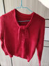 百圖（betu）女裝2025年冬季新款毛衣甜美時(shí)尚氛圍感簡(jiǎn)約潮流上衣女2512X03 紅色 S 曬單實(shí)拍圖
