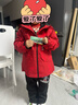 巴拉巴拉童裝男童外套兒童上衣春裝防潑水透濕兩件套連帽時(shí)尚潮酷 新年紅60642 130 曬單實(shí)拍圖