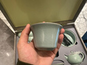 講茗堂高檔汝窯功夫茶具整套側把茶壺天青色手工汝瓷開(kāi)片送禮品實(shí)用新年 月影天青汝窯套裝-次日達 16頭 曬單實(shí)拍圖