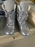 DAPHNE達芙妮雪地靴女加絨加厚冬季新款厚底防滑抗寒東北大棉靴保暖短靴冬 銀色 加絨 跟高4cm 40 (250mm) 標準碼 曬單實(shí)拍圖