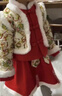漢服女童冬裝中國風(fēng)古裝周歲禮服兒童唐裝加厚過(guò)年寶寶拜年服套裝 BN99紅色【送流蘇】 100 【建議23-28斤】 曬單實(shí)拍圖