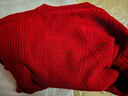 獨特設計感紅色毛衣女2025年秋冬季新款圓領(lǐng)蝴蝶結減齡針織衫上衣 7508【紅色】甜美#小清新 S (推薦【80-100斤】) 曬單實(shí)拍圖