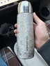 水宜生純鈦保溫杯雙層鈦杯燜茶杯男女士水杯便攜帶茶漏大容量高檔泡茶杯 T886皓月銀380ml 曬單實(shí)拍圖