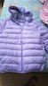 安奈兒（Annil）安奈兒童裝男女童短款羽絨服2024冬新款 石楠紫 170 曬單實(shí)拍圖