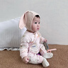 歡喜小熊新生兒蝴蝶衣女寶寶春季純棉月子衣服爬服嬰幼兒春季無(wú)骨哈衣 曬單實(shí)拍圖