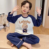 何佳功拉布布家居服套裝 親子睡衣春秋長(cháng)袖一家三四口母女裝父子2025 【長(cháng)袖】藍色字母拉布布 M 男童10碼【身高105-115C 體重38斤左右 曬單實(shí)拍圖