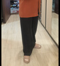 雪夕（XUEXI）媽媽秋冬裝加絨加厚毛呢直筒褲中老年女冬季松緊腰休閑褲新款長(cháng)褲 曬單實(shí)拍圖