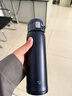 象?。╖O JIRUSHI）保溫杯不銹鋼水杯男女士戶(hù)外運動(dòng)杯子SM-SF48深藍色480ml新年禮物 曬單實(shí)拍圖