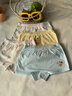 嘟嘟家【100%棉】?jì)和瘍妊澟奁浇茄?A抑菌寶寶短褲 藍色系滿(mǎn)印 90 曬單實(shí)拍圖
