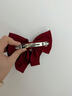 ?，敽竽X勺大蝴蝶結頭飾彈簧夾高級感夾子黑色緞面發(fā)夾發(fā)飾女紅色頂夾 曬單實(shí)拍圖
