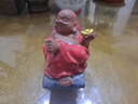 博妍創(chuàng  )意陶瓷大肚彌勒小擺件笑佛精品茶室茶盤(pán)客廳桌面辦公室裝飾擺設 搖搖彌勒【紅色】 曬單實(shí)拍圖