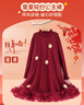 唐獅（TonLion）女童連衣裙套裝新年毛衣輕紗公主裙兩件套喜慶拜年服 紅色 120 曬單實(shí)拍圖