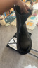 百麗（Belle）復古時(shí)裝靴女冬季新款商場(chǎng)柔軟羊皮舒適粗跟加絨短靴E5S1DDD5 黑色-單里 38 (240mm) 曬單實(shí)拍圖