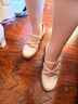 百麗（Belle）顯瘦三條帶瑪麗珍鞋女2026春新商場(chǎng)同款氣質(zhì)淺口單鞋3V802AQ6 米色 38 (240mm) 曬單實(shí)拍圖