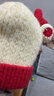 貝娜茜兒童帽子秋冬季寶寶女針織帽圍巾兒童紅色喜慶過(guò)年帽嬰幼兒毛線(xiàn)帽 小鹿角-紅色 單買(mǎi)帽子 18個(gè)月-6歲（48-54CM） 曬單實(shí)拍圖