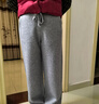 恒源祥100%純羊毛闊腿褲女秋冬新款高腰垂感加絨加厚窄版直筒百搭休閑褲 淺灰色 L 【建議105-125斤】 曬單實(shí)拍圖