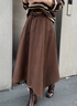 加厚羊毛呢半身裙女不規則流行新款遮胯中長(cháng)款時(shí)尚百搭高腰a字裙 咖色 （高品質(zhì)） 4XL /2尺5-32碼 曬單實(shí)拍圖