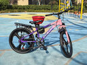 飛鴿兒童自行車(chē)6-8-10-12歲青少年自行車(chē)學(xué)生12到18歲變速山地自行車(chē) 變速+一體輪+漸變紫+后座挎包 22寸【適合身高140cm-160cm】 曬單實(shí)拍圖