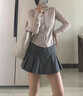 小野和子短款百褶半身裙 靜奢灰 L 曬單實(shí)拍圖