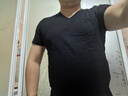 七匹狼短袖男v領(lǐng)t恤男純棉外穿休閑內搭打底衫男3件裝 曬單實(shí)拍圖
