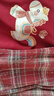 巴布豆（BOBDOG）馬年本命年過(guò)年衣服女童冬裝紅色套裝冬季兒童拜年服酒紅+紅格170 曬單實(shí)拍圖