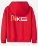 NIKE 耐克童裝男女童紅色拜年服加絨衛衣兒童連帽休閑親膚舒適上衣 曬單實(shí)拍圖