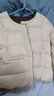 雅鹿輕薄羽絨服女秋冬季短款無(wú)領(lǐng)流行小個(gè)子大碼韓版蓬松短款百搭外套 米白 M 建議90-125斤 曬單實(shí)拍圖