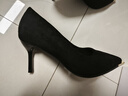 茯見(jiàn)黑色高跟鞋女7cm設計感金屬尖頭細跟職業(yè)通勤單鞋女夏季新款女鞋 黑色【7cm】 36 曬單實(shí)拍圖