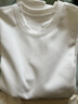 拇指白小T熱力加厚加絨長(cháng)袖T恤秋冬新款保暖百搭打底衫 男款白色 L 曬單實(shí)拍圖
