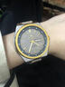 POEDAGAR瑞士正品防水男士手表時(shí)尚雙日歷新款休閑夜光韓版手表男士石英表 896間金灰面皮帶款 43mm 曬單實(shí)拍圖