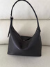 裘真新年禮物【明星推薦】經(jīng)典hobo包植鞣牛皮腋下通勤休閑餃子女包 黑色-小號 小包/大包 曬單實(shí)拍圖