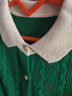 洋氣媽媽翻領(lǐng)毛衣女2025年春秋開(kāi)衫短款中年女士針織長(cháng)袖減齡外套 綠色 2XL 曬單實(shí)拍圖