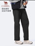 駱駝（CAMEL）加絨褲男工裝風(fēng)秋冬新款防風(fēng)保暖防潑軟殼傘兵運動(dòng)長(cháng)褲女 C15CAY6014，幻影黑，男 2XL 曬單實(shí)拍圖