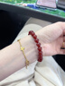 楊氏六喜天然紅瑪瑙手串素圈情人節禮物女款水晶轉運珠馬年本命年手鏈男 天然紅瑪瑙手串【8mm】 不注膠-無(wú)染色 曬單實(shí)拍圖
