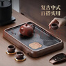 胡桃色茶盤(pán)家用客廳高檔小型茶臺茶具茶托盤(pán)辦公用仿烏金石干泡臺 小號千里江山茶盤(pán)39.5x26cm 曬單實(shí)拍圖