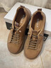 百麗（Belle）男士加絨休閑工裝板鞋男25冬季新款牛皮套腳厚底增高8YE01DM5 黃棕-單里（低幫款） 41 曬單實(shí)拍圖