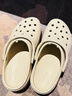 卡駱馳（crocs）女鞋厚底云朵洞洞鞋戶(hù)外休閑時(shí)尚一腳蹬沙灘鞋 206750-2Y2 37-38 曬單實(shí)拍圖