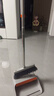 索邦掃把簸箕套裝家用掃地掃帚兩件套軟毛笤帚伸縮梳齒防風(fēng)畚箕灰橙色 曬單實(shí)拍圖