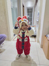 乖奇熊嬰幼兒連體衣冬季夾棉加厚外出哈衣爬服男女寶寶紅色衣服外出冬裝 大紅色 90cm 曬單實(shí)拍圖