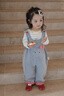 班喜迪女童背帶褲春裝2026新款寶寶休閑長(cháng)褲春秋款兒童卡通牛仔褲子春季 牛仔藍 100 曬單實(shí)拍圖