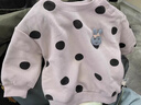 戴維貝拉（DAVE＆BELLA）兒童長(cháng)褲套裝冬季新款加絨女童衛衣褲子兩件套休閑寶寶衣服 圓點(diǎn)【現貨】 120 cm（建議身高110-120cm） 曬單實(shí)拍圖